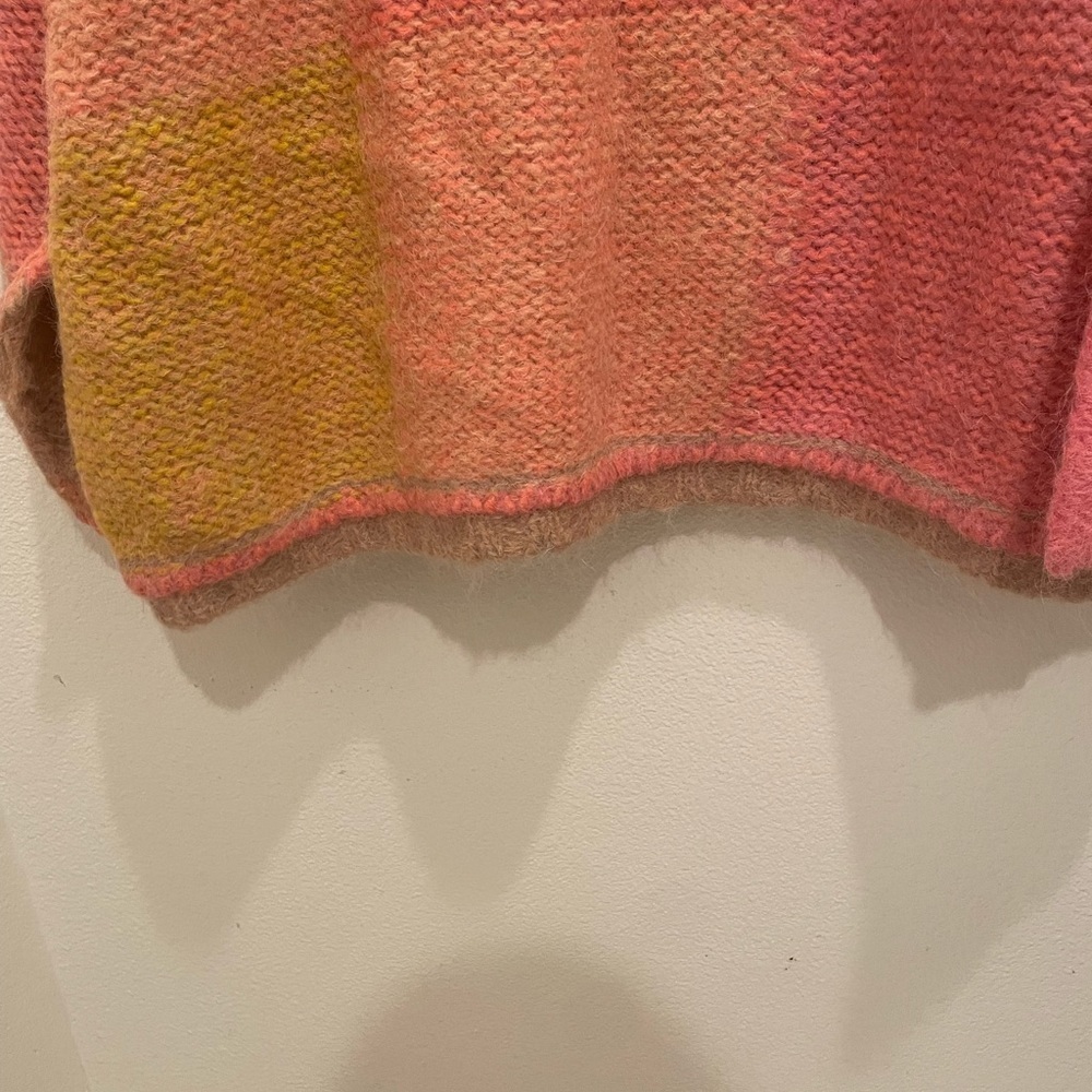 NWT FREE PEOPLE DOMINO OVERSIZED KnitSWEATER Pink Sunset alpaca wool blend small - Picture 8 of 13